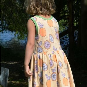 Meyaday Fruit Citrus Print Dress Sz 110-116cm